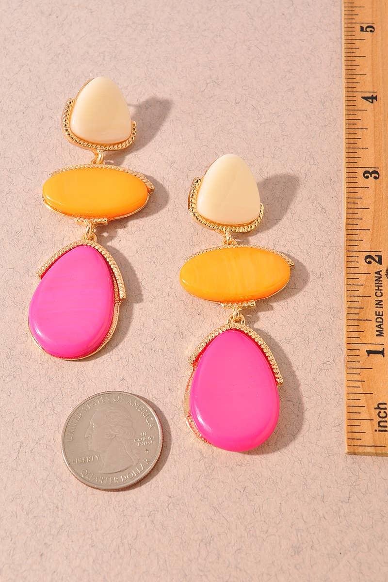 Colorblock Drop Earrings