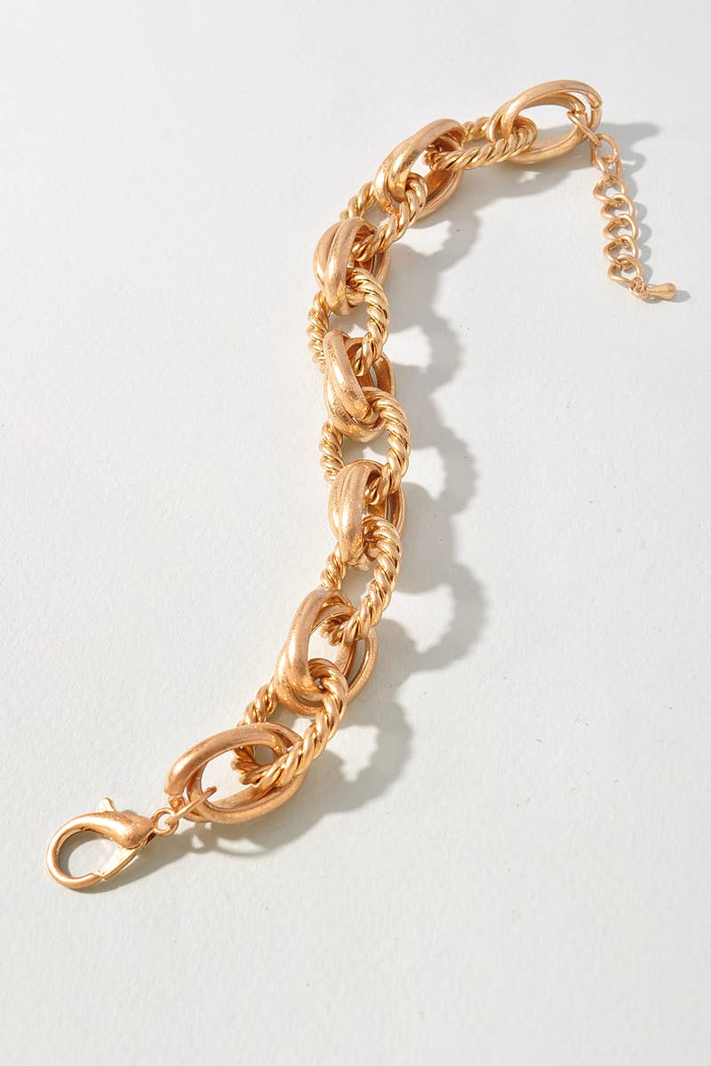 Rope & Link Gold Chain Bracelet
