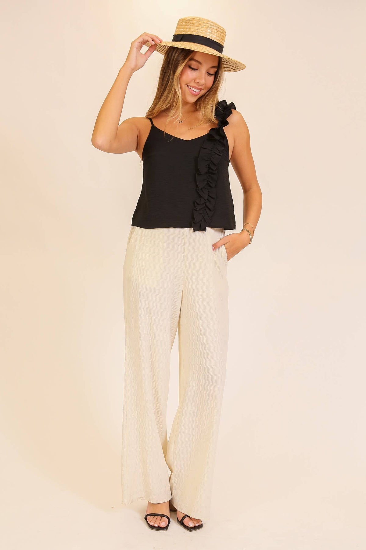 Ruby Ruffle Trim Top