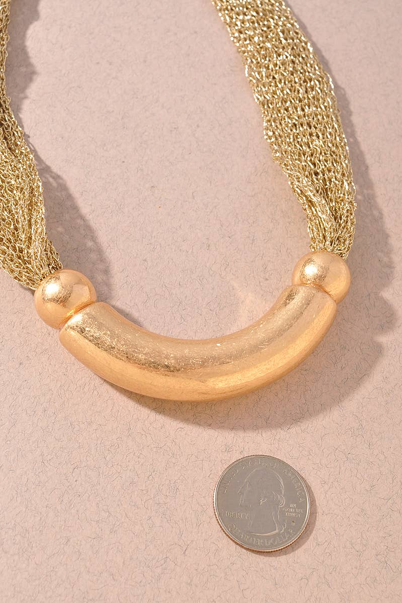 Shimmer Curve Mesh Necklace