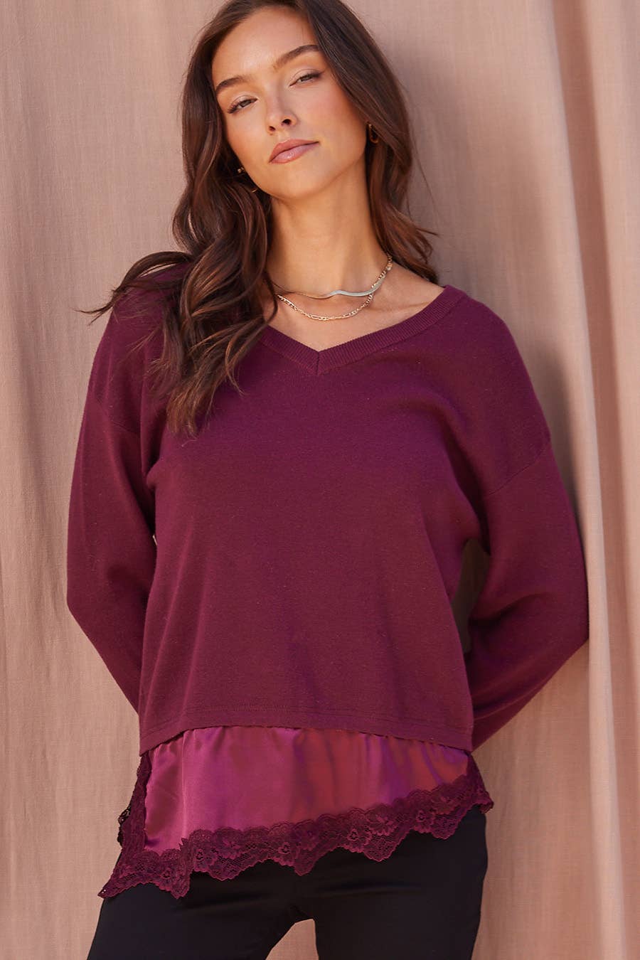 Mabel Lace Hem Top