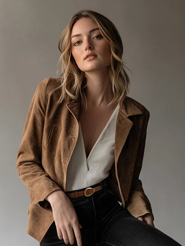 Basic Leather Belt with Asymmetrical Buckle