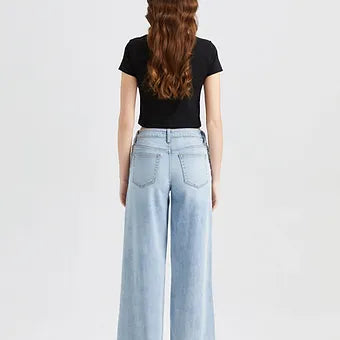 Kendall Mid-Rise Wide Leg Jeans