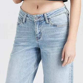 Kendall Mid-Rise Wide Leg Jeans