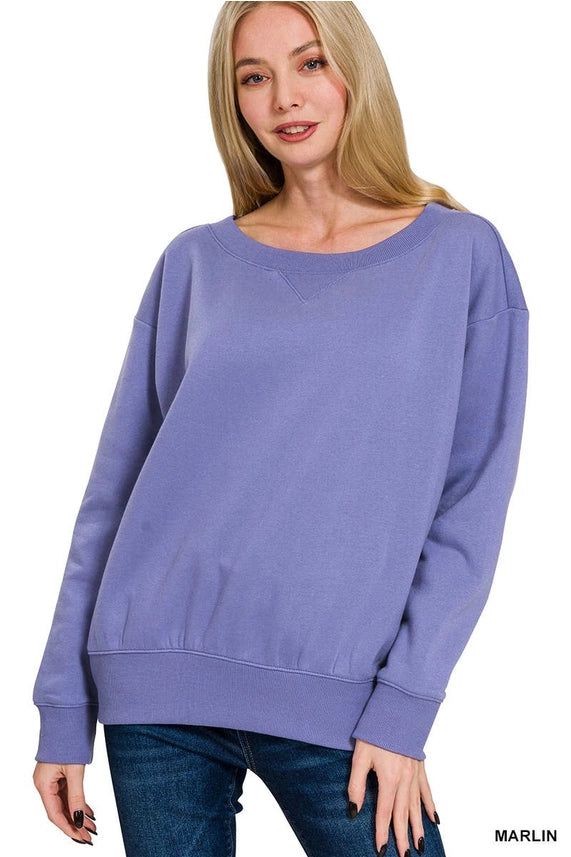 purple crewneck