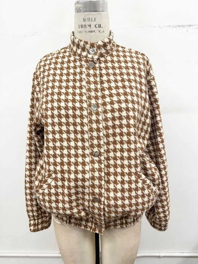 Tanner Houndstooth Bomber Jacket