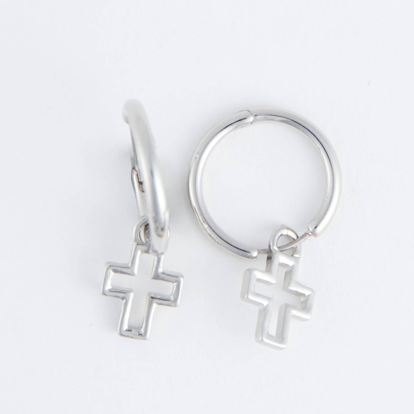 Cera Inspirational Frame Cross Earrings