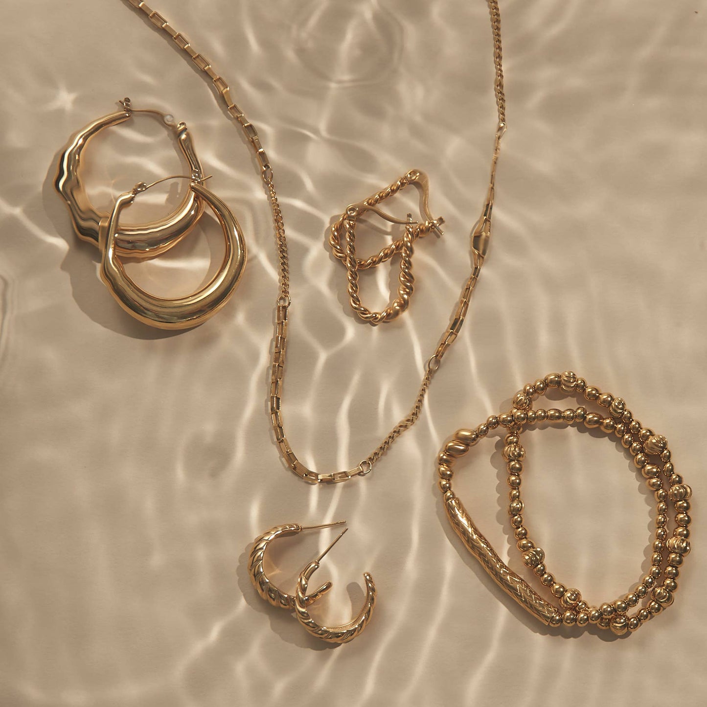 Narelle Waterproof Round Hoop Earrings