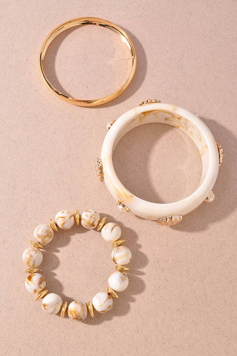 Marbled Shell Bracelet Set