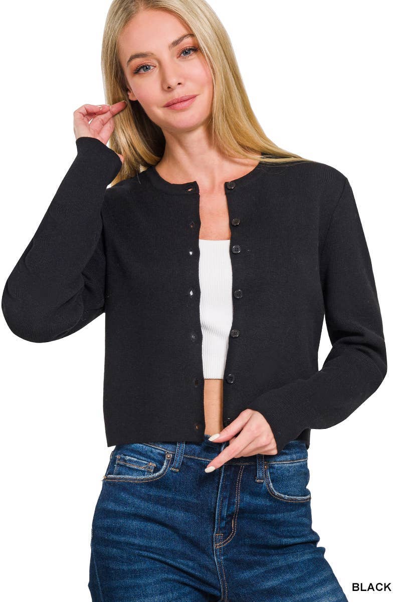 black cardigan