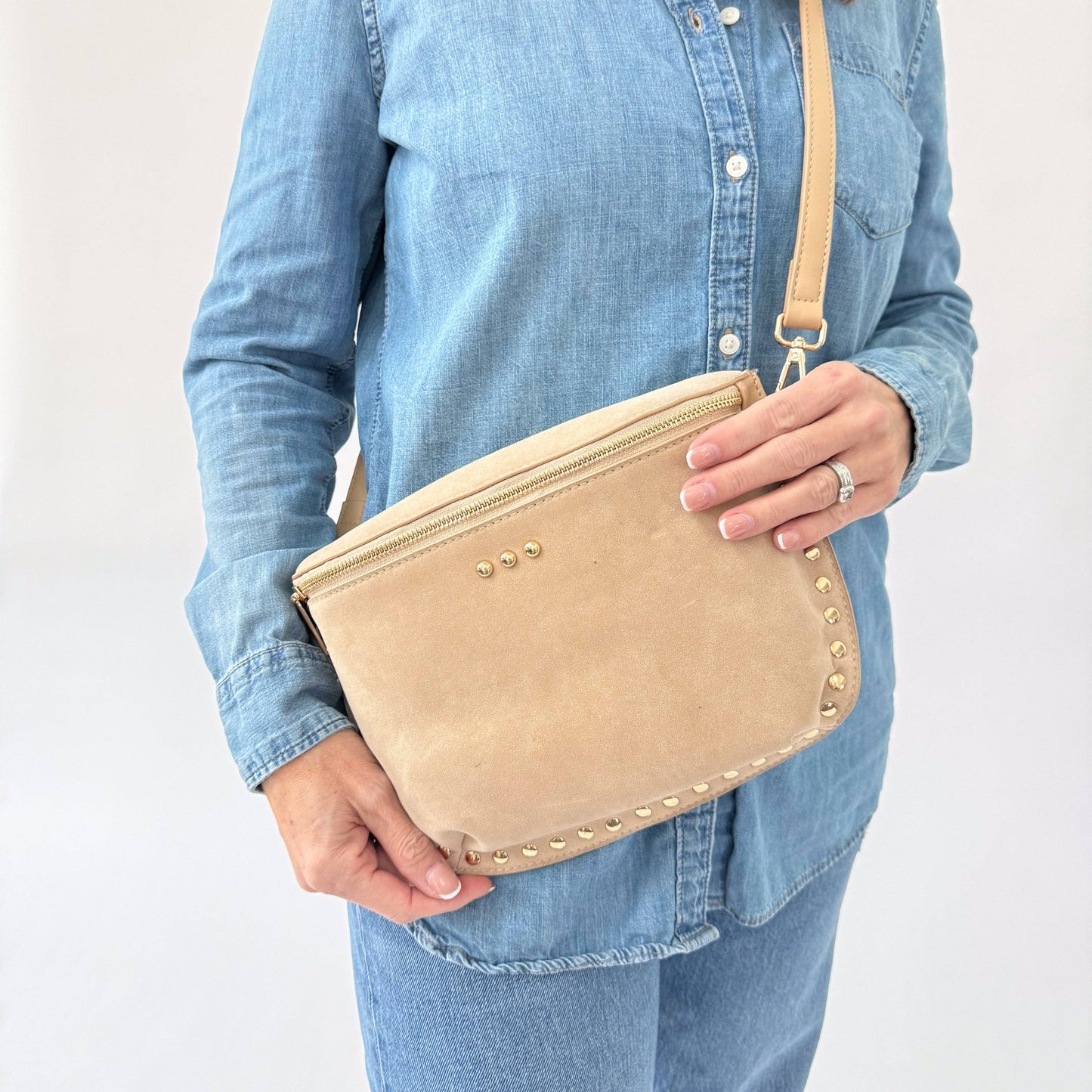 Sabrina Studded Suede Bum Bag - PREORDER