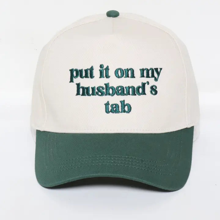Put It On My Husband's Tab Embroidery Baseball Caps