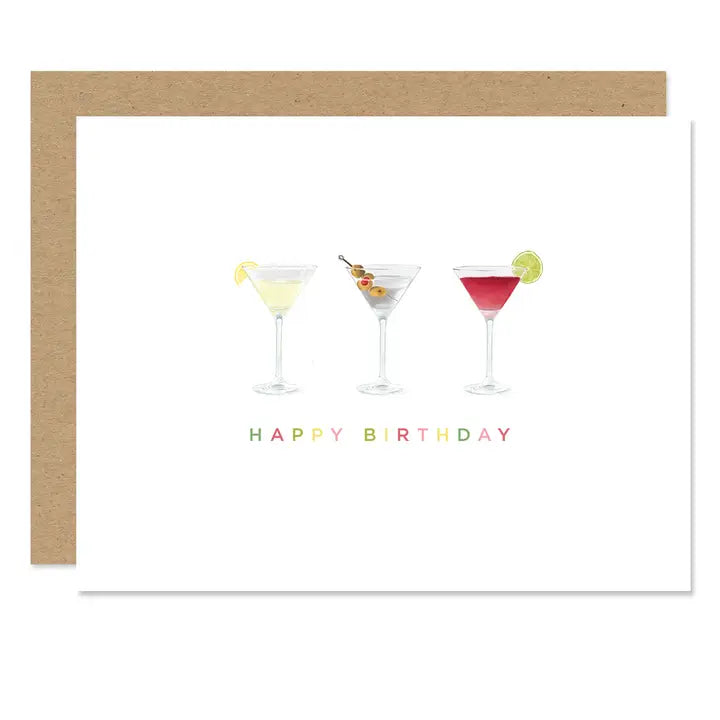 Martini Birthday Card