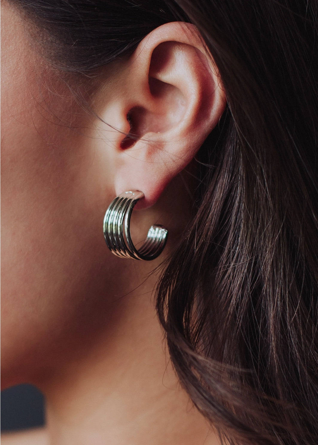 Silver Split Hoops