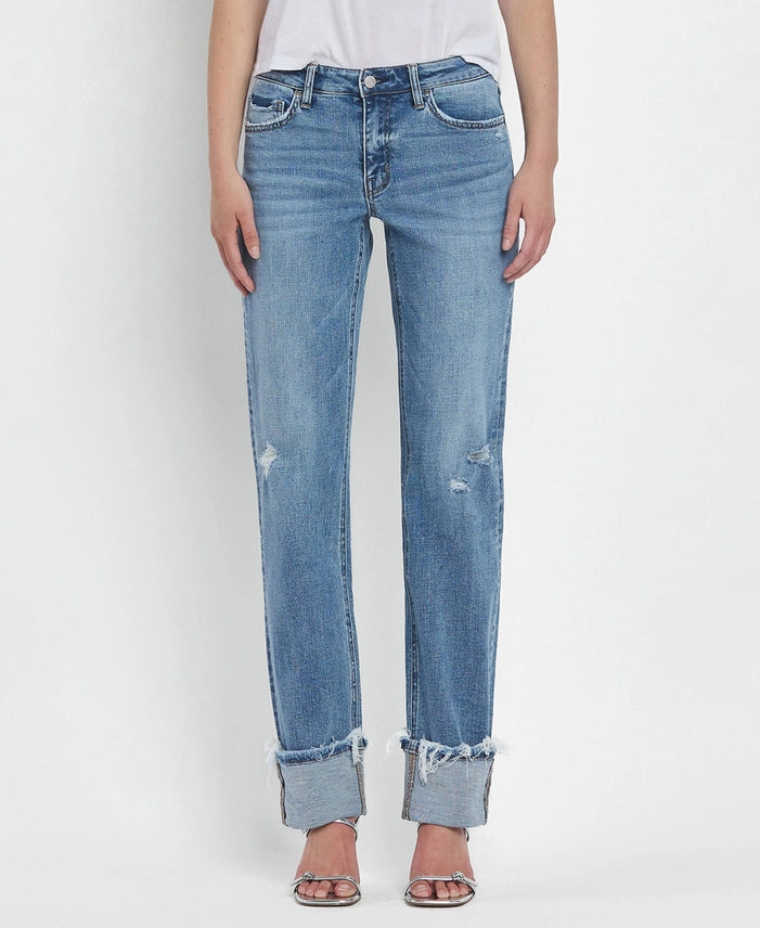 Stephanie Mid Rise Straight Jeans