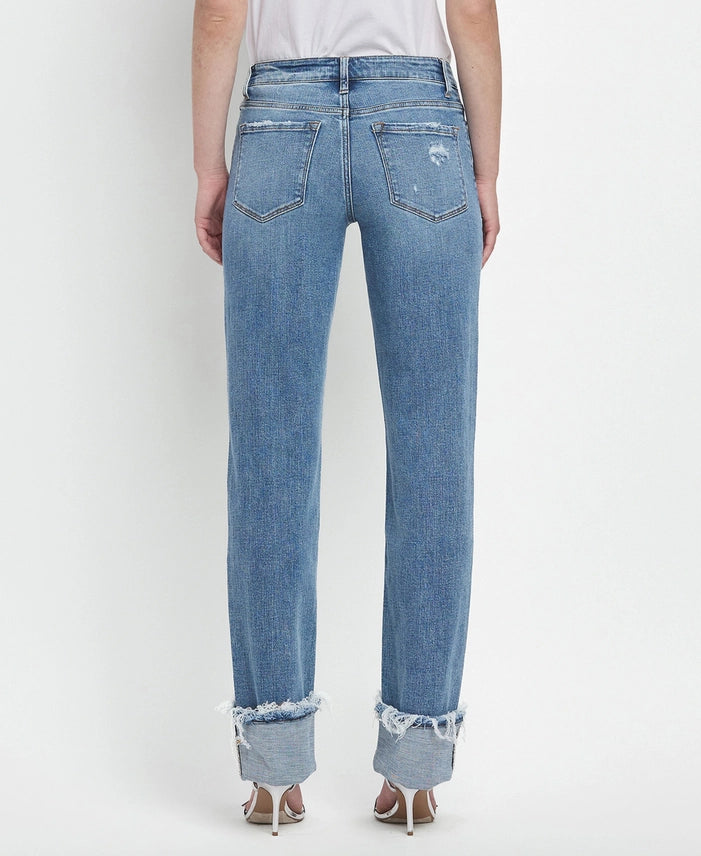 Stephanie Mid Rise Straight Jeans