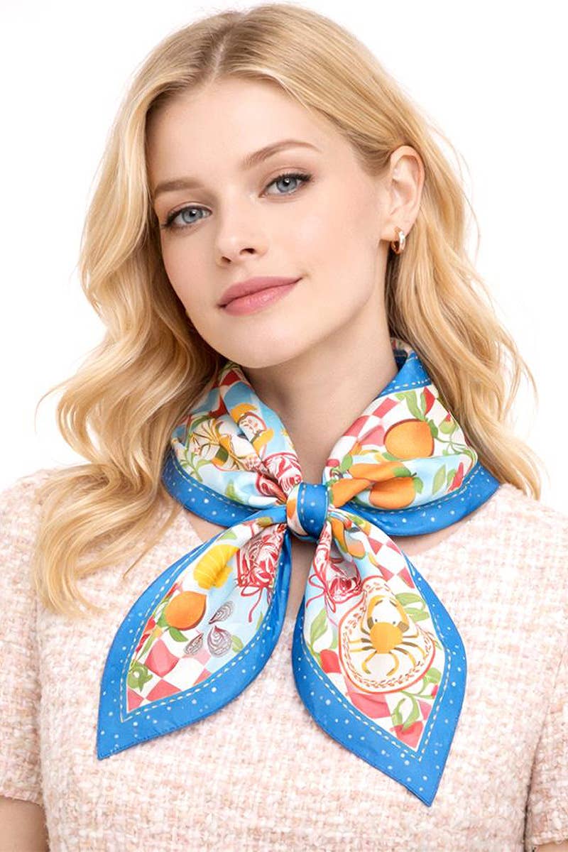 Citrus Print Square Scarf