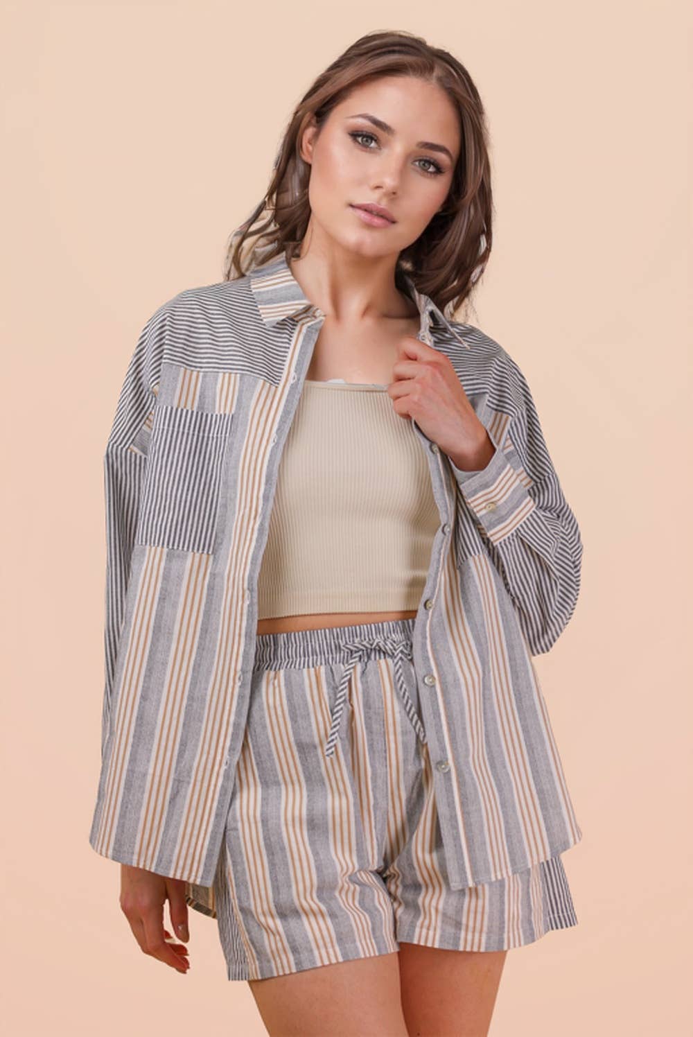 Wendy Woven Shirt Top & Shorts Set