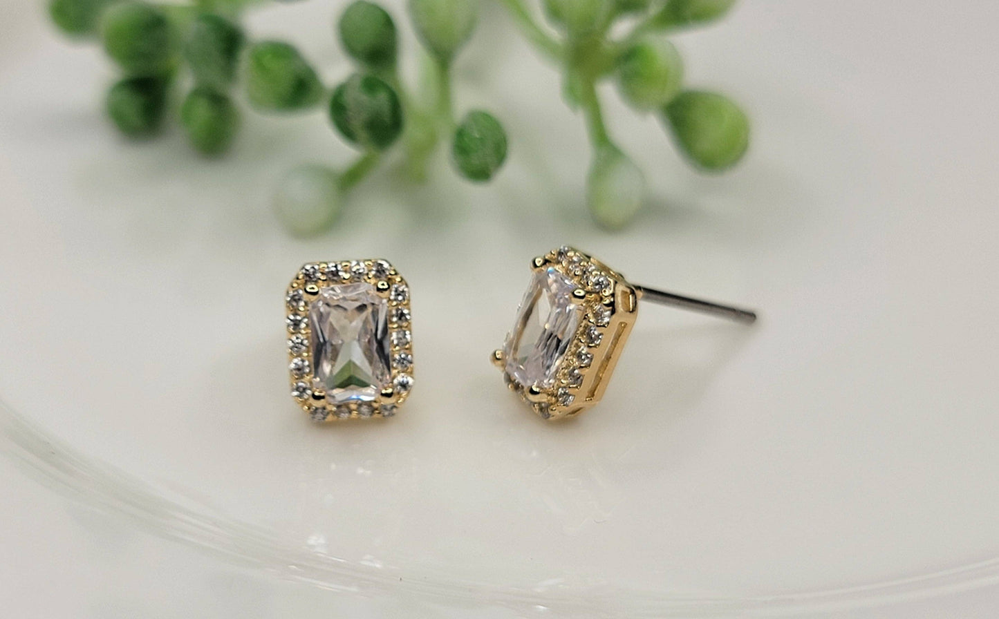 Rectangle Shape Post Earring