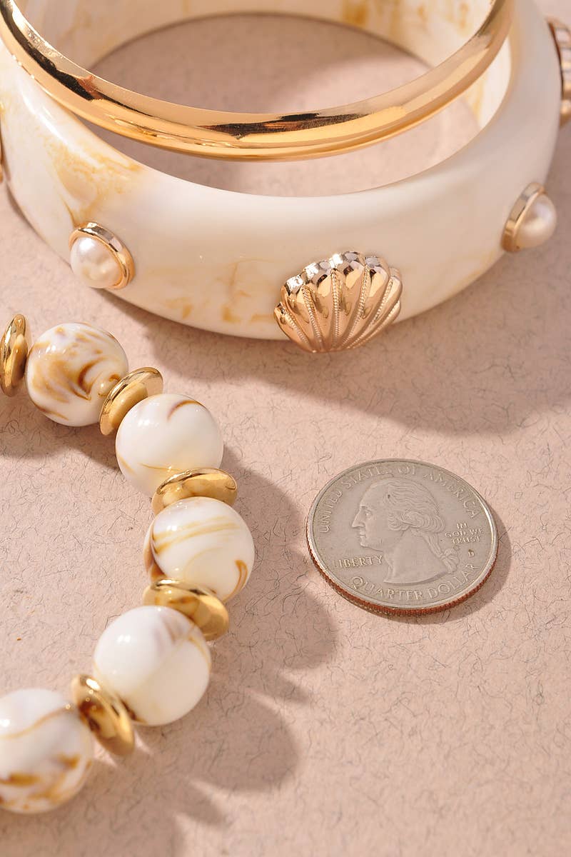 Marbled Shell Bracelet Set