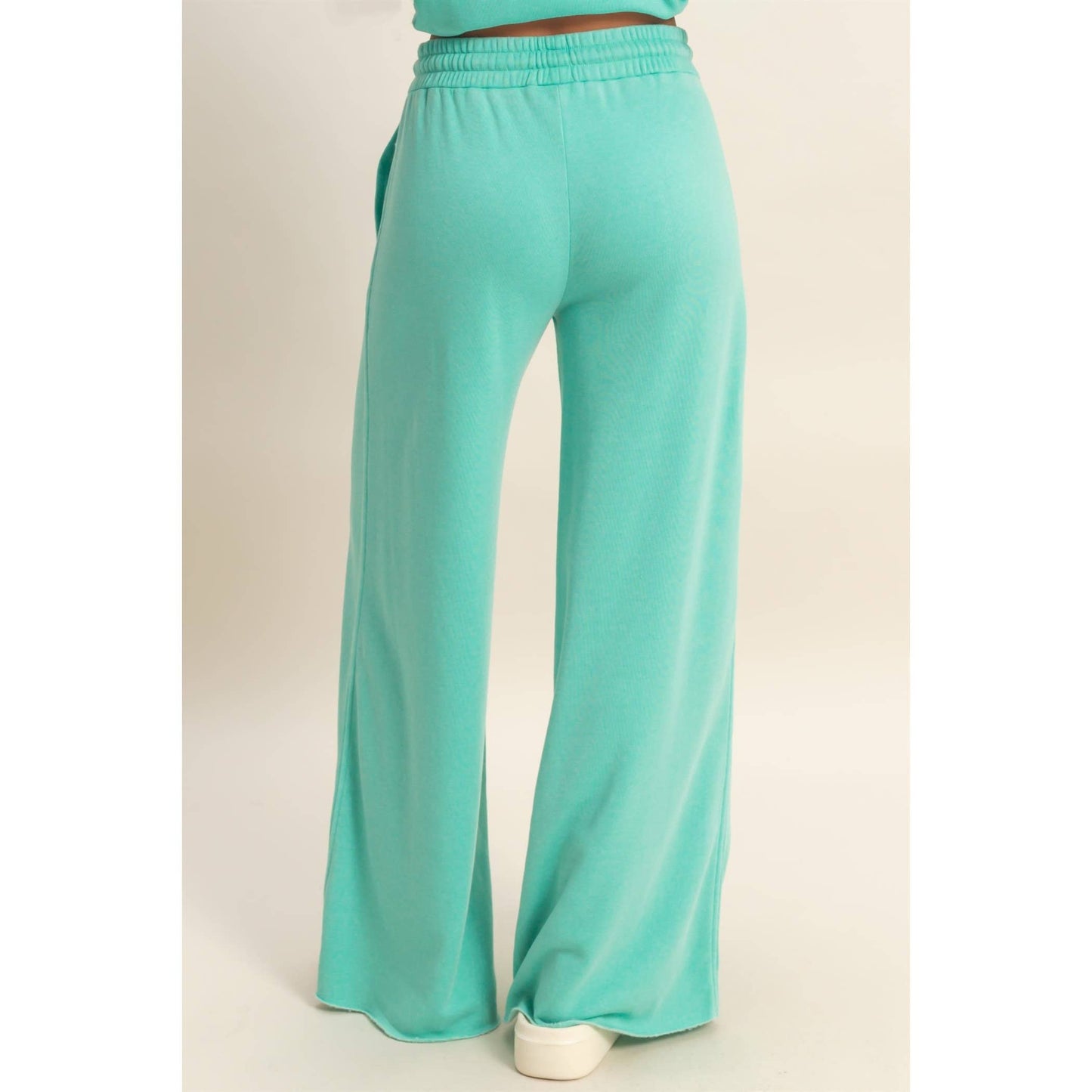 Burnout French Terry Wide-Leg Pants