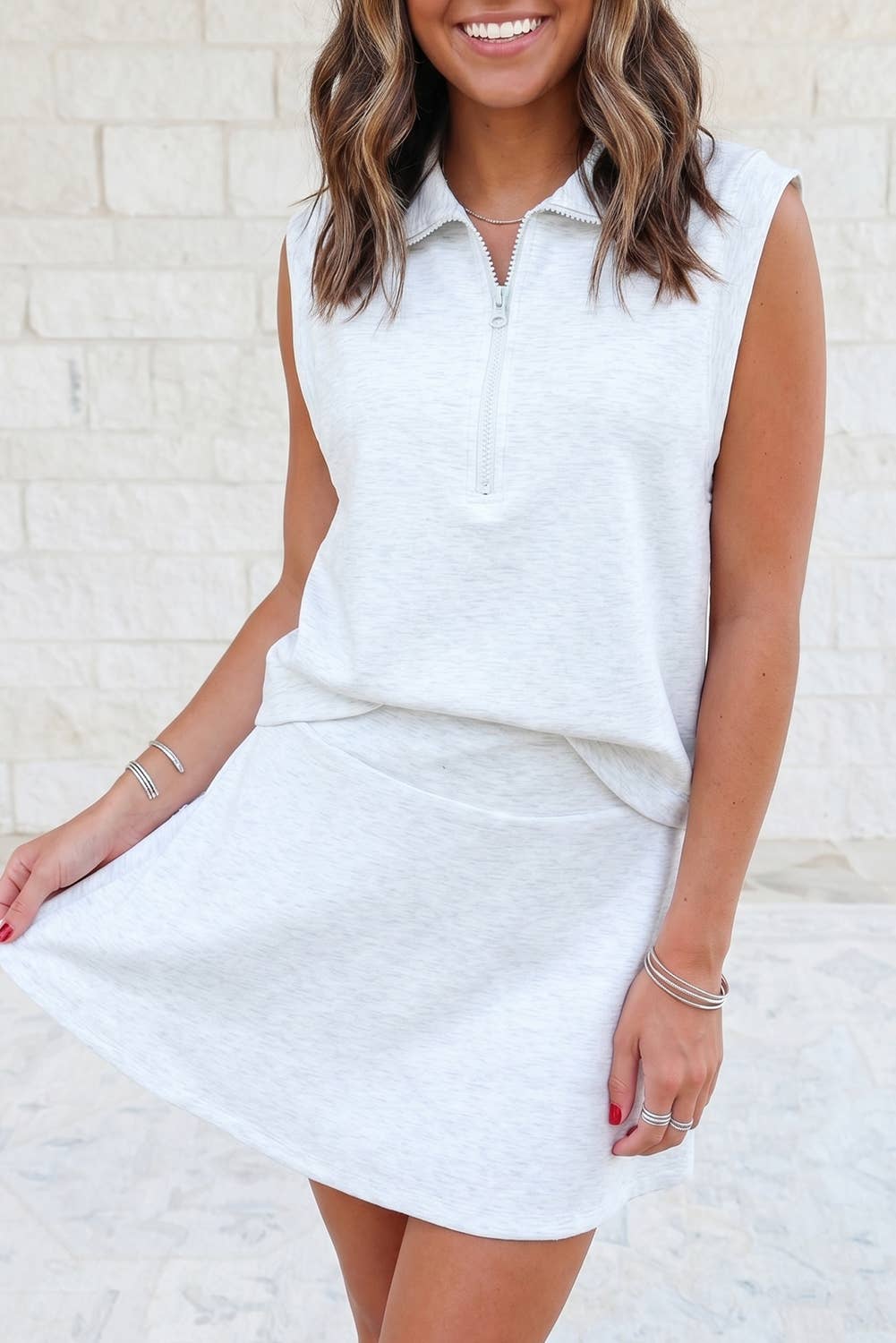 Zoey Zip Neck Tank and Skort