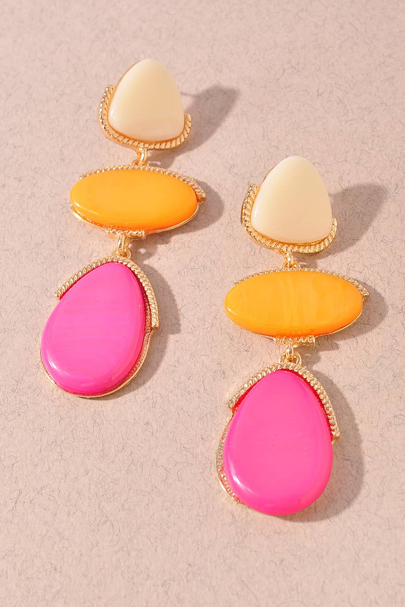 Colorblock Drop Earrings