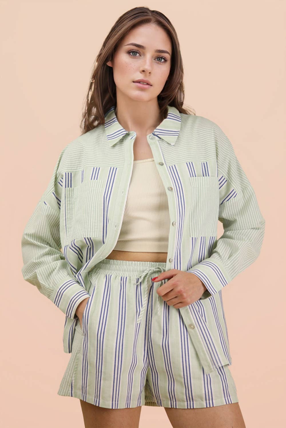 Wendy Woven Shirt Top & Shorts Set