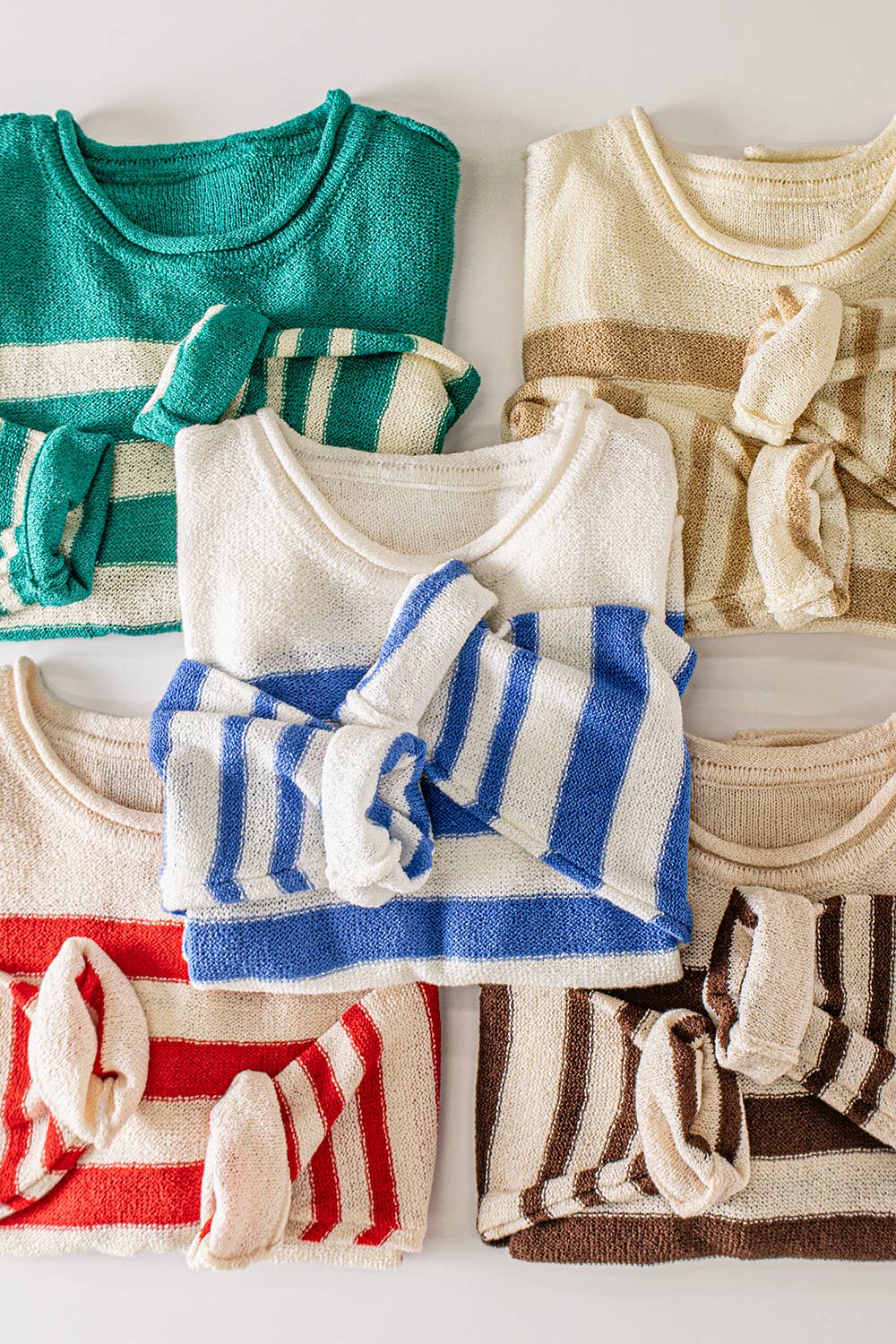 Stevie Striped Knit Summer Sweater Top
