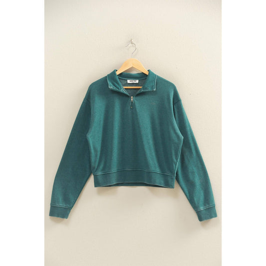 Half-Zip Burnout French Terry Pullover