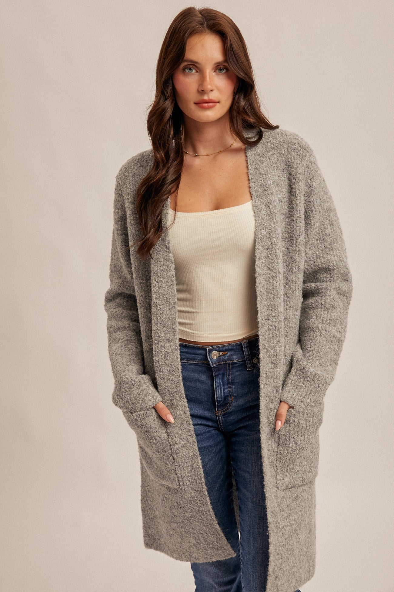 Boucle Grey Cardigan