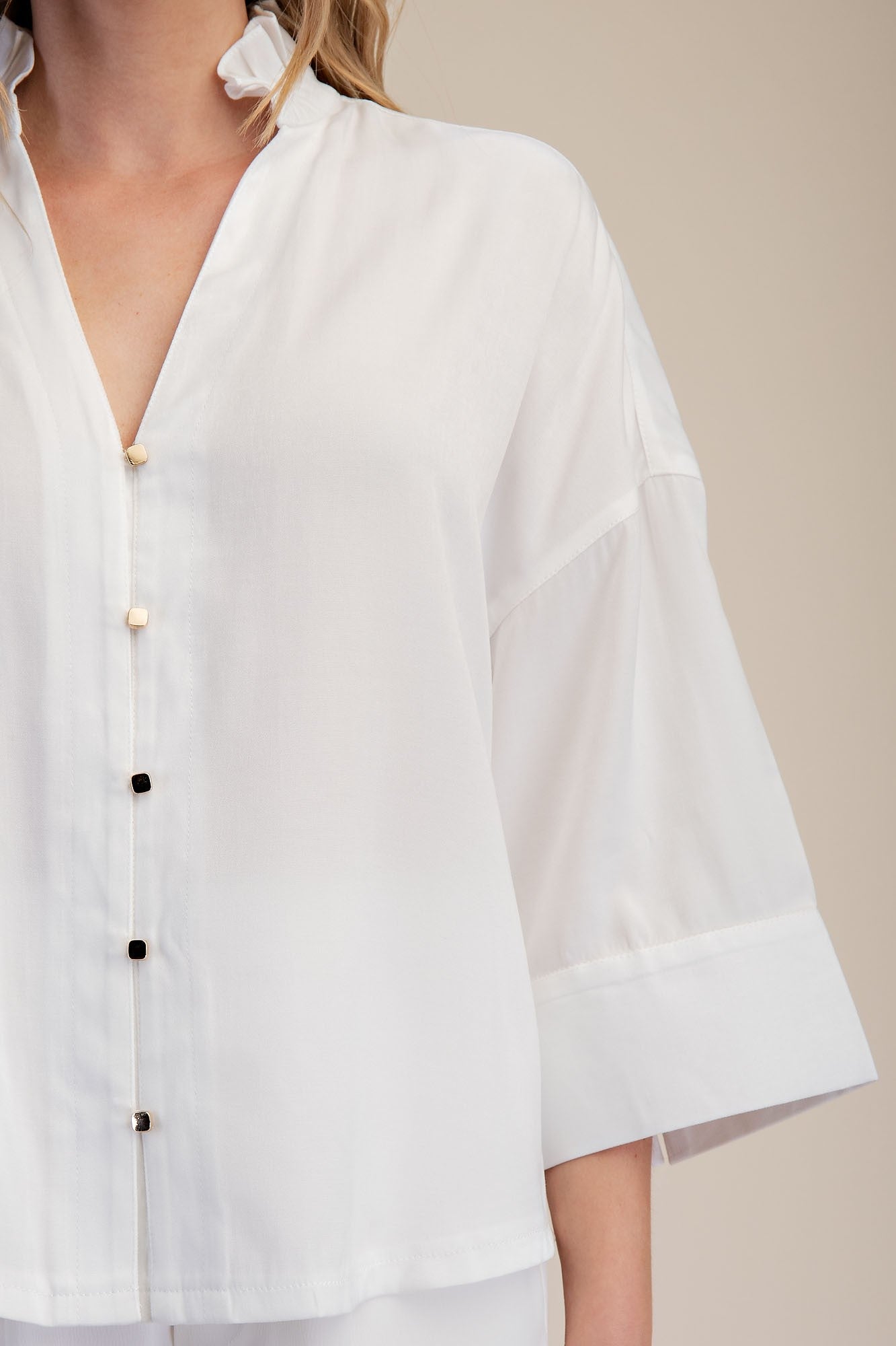 Ruby Ruffle V- Neck Top