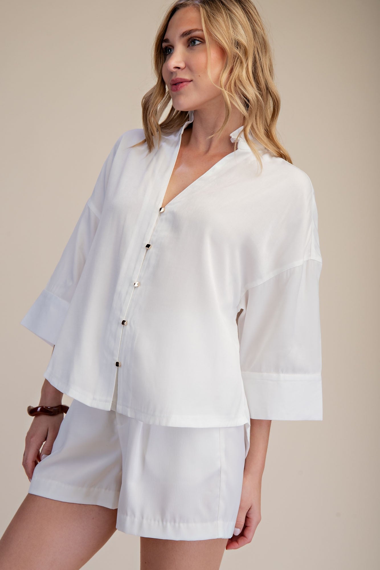 Ruby Ruffle V- Neck Top