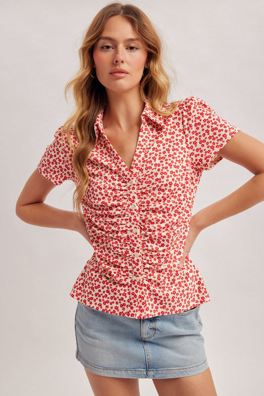 Fiona Floral Front Button Down Shirt