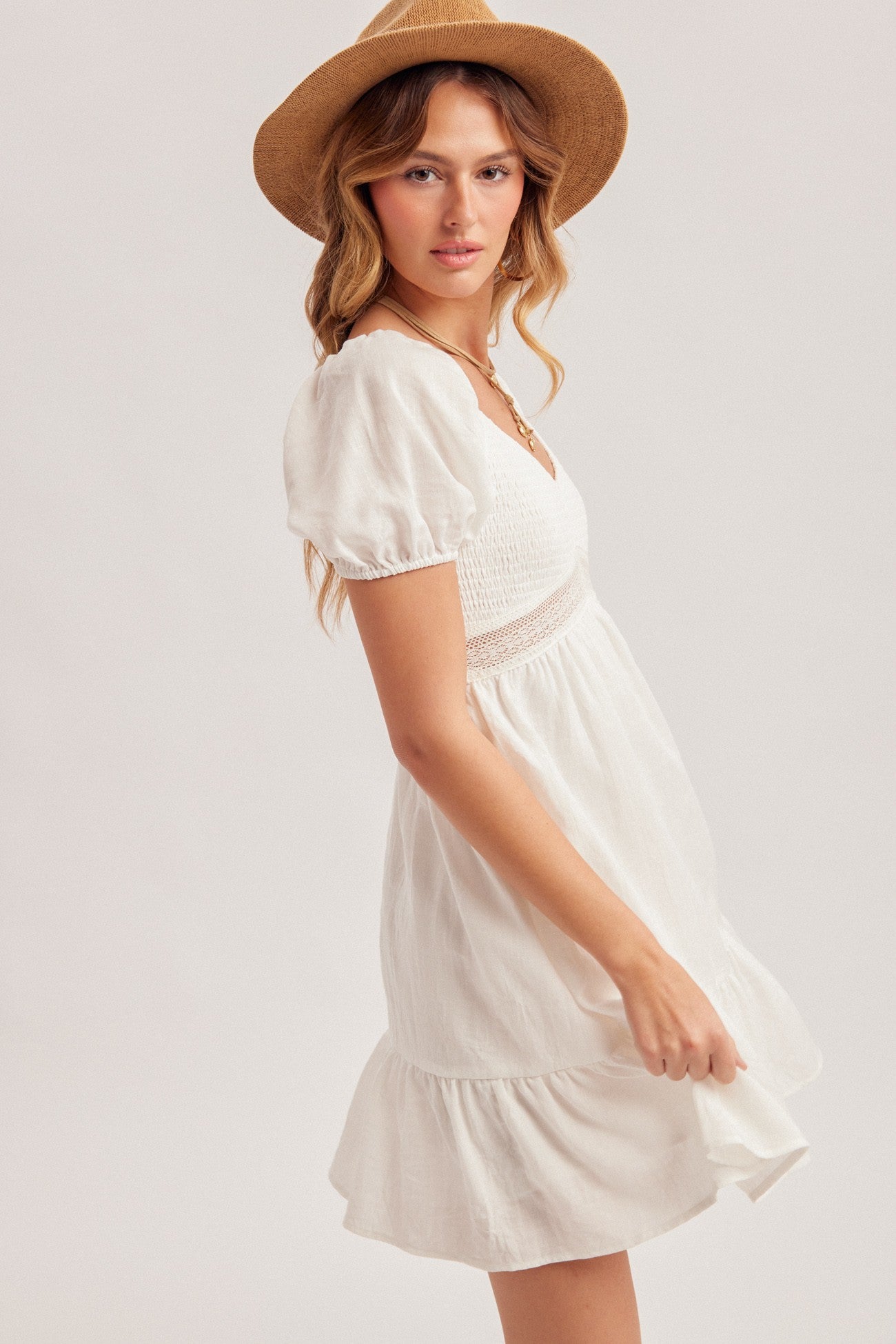 Bianca Bubble Sleeve Babydoll Dress