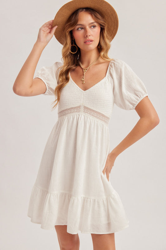 Bianca Bubble Sleeve Babydoll Dress