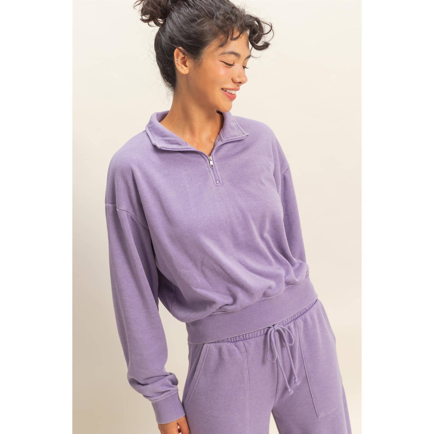 Half-Zip Burnout French Terry Pullover