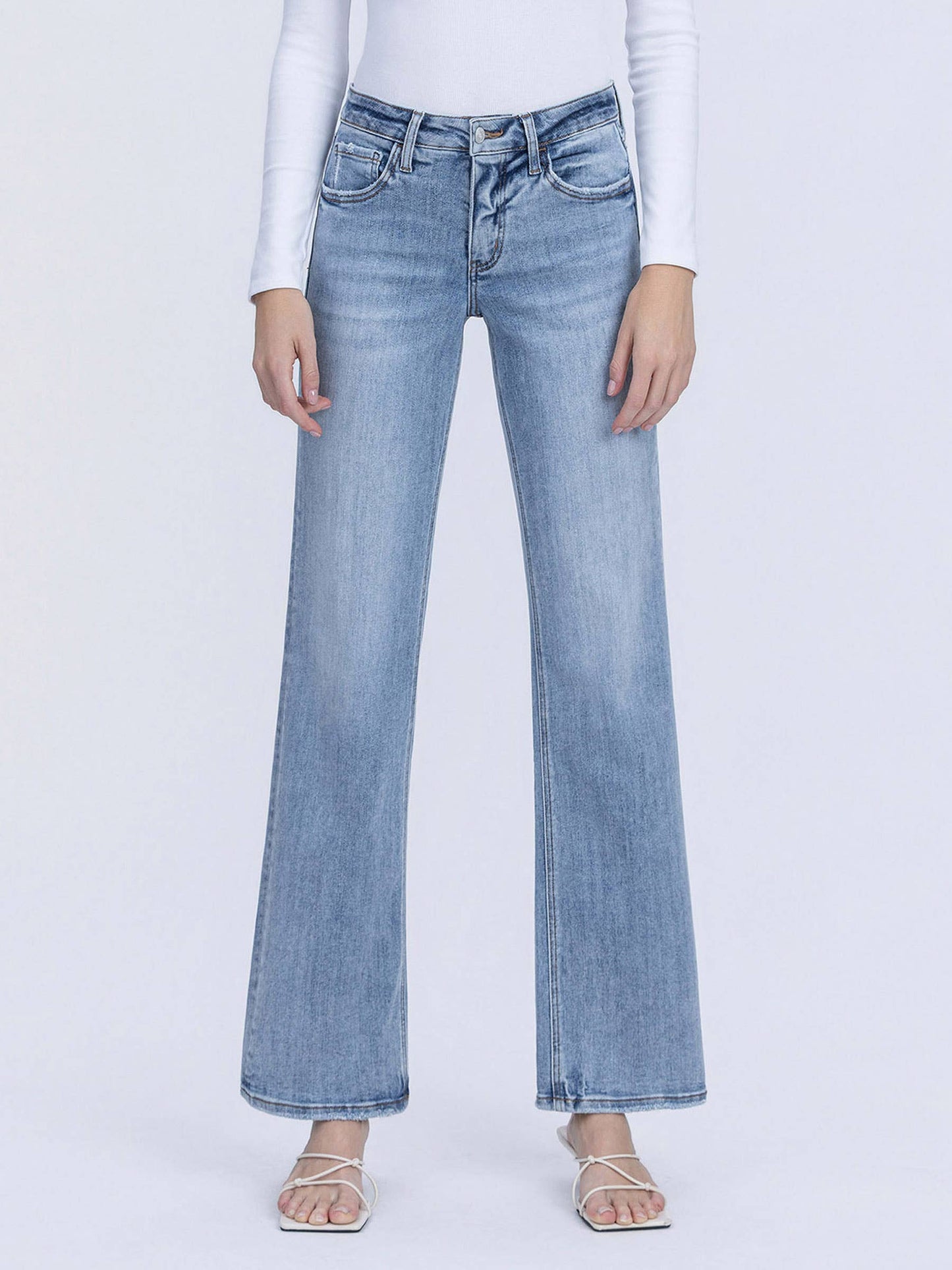 Mid Rise Light Wash Jeans