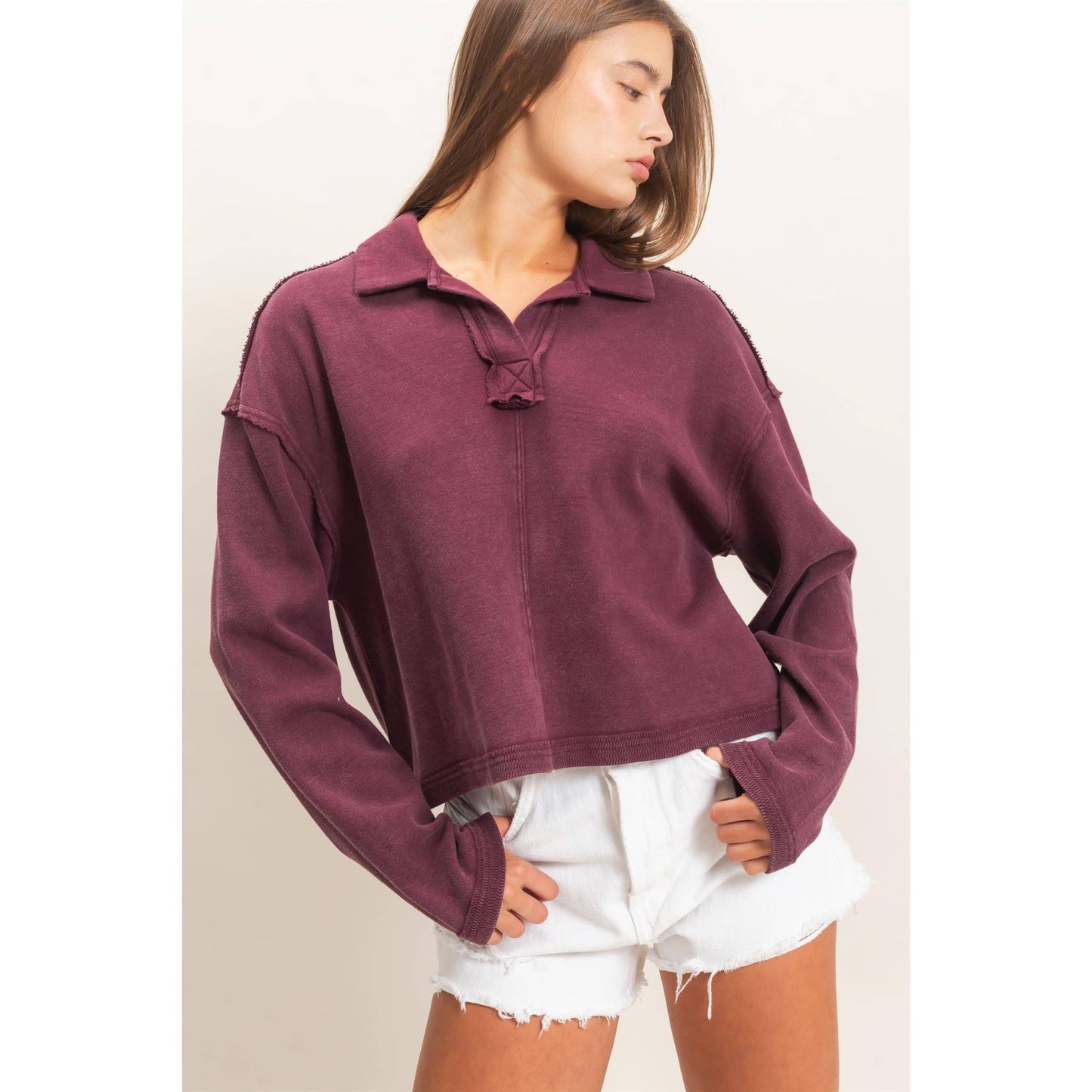 Mineral Wash Collar Top