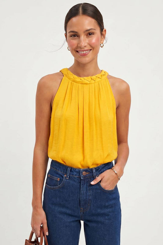 Beth Braided Neckline Tank Top