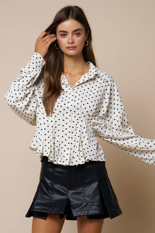 Clarke Pleated Button Up