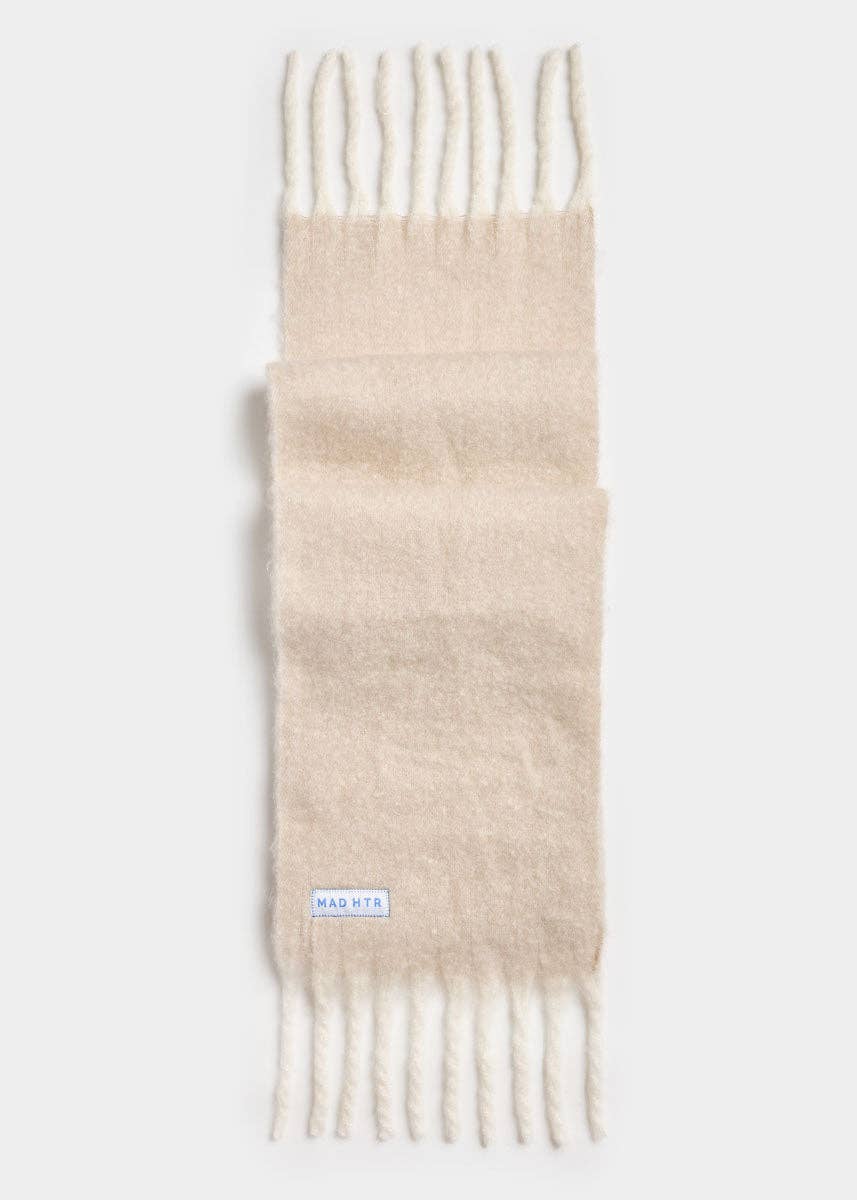 Mad Hatter Oversized Contrast Blanket Scarf - Feather & Ivory