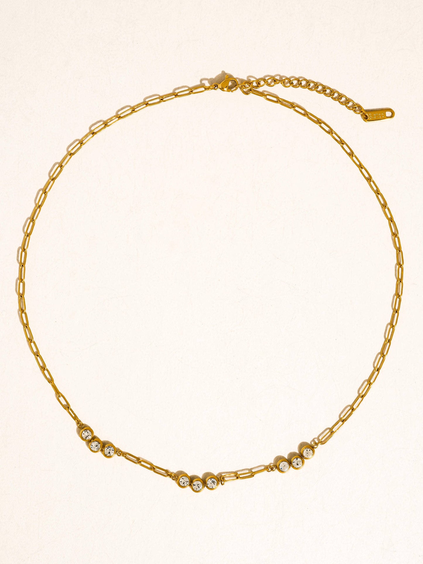Éclaire 18K Gold Non-Tarnish CZ Station Chain Necklace