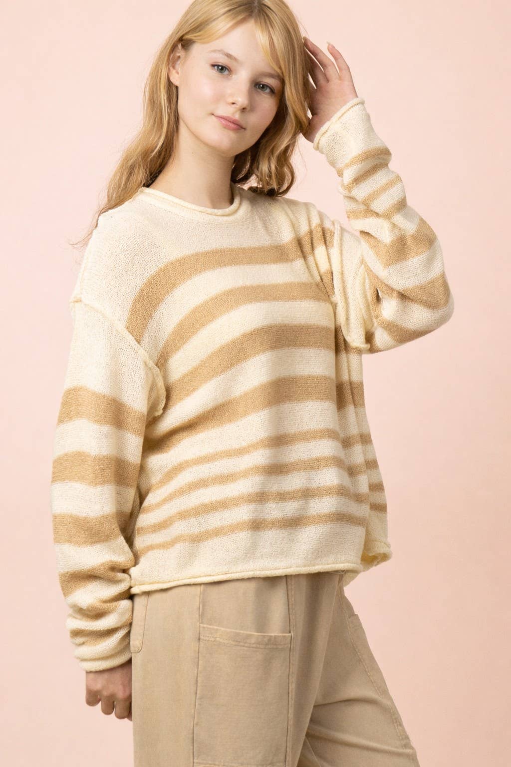 Stevie Striped Knit Summer Sweater Top