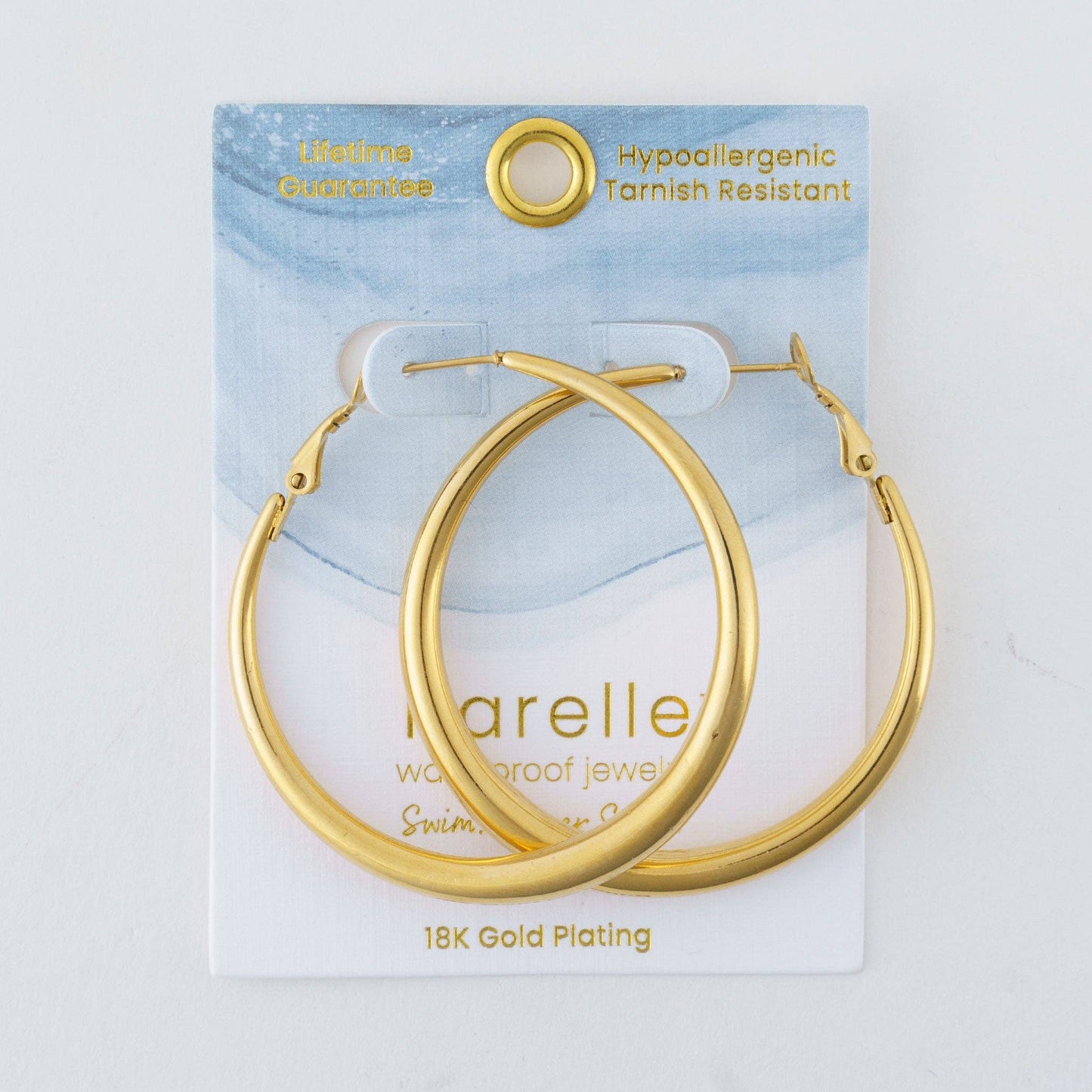 Waterproof Earrings Narelle Chunky Hoops in 18K Gold + Steel