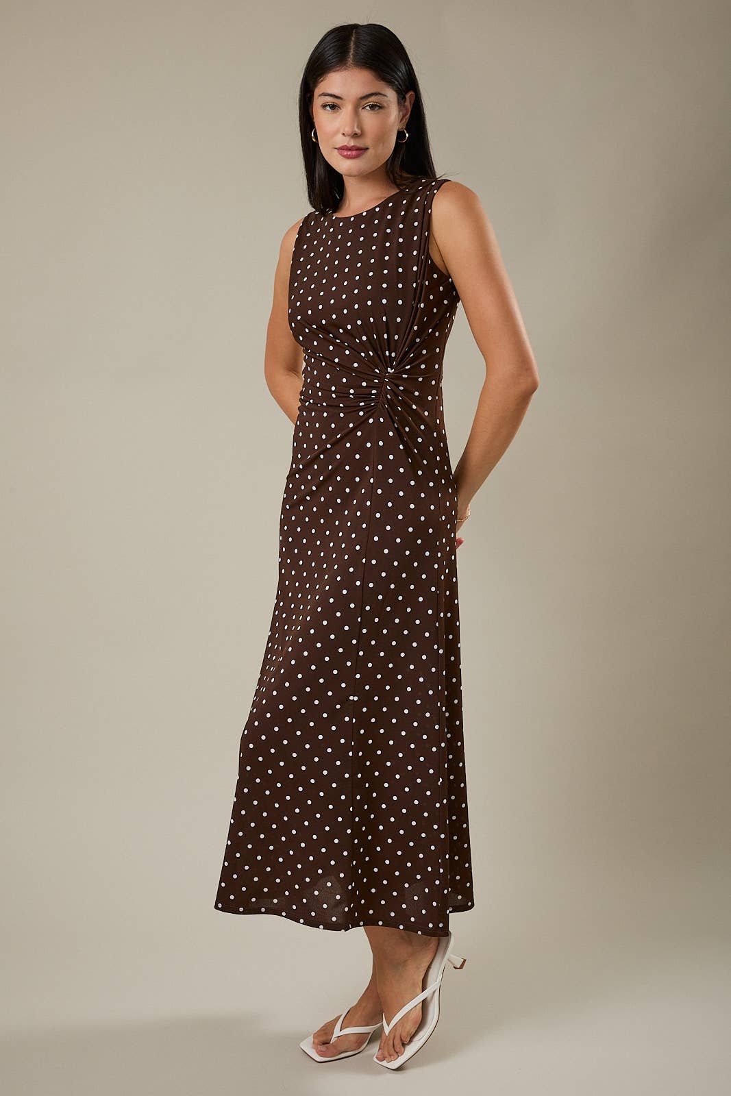 Paisley Polka Dot Midi Dress