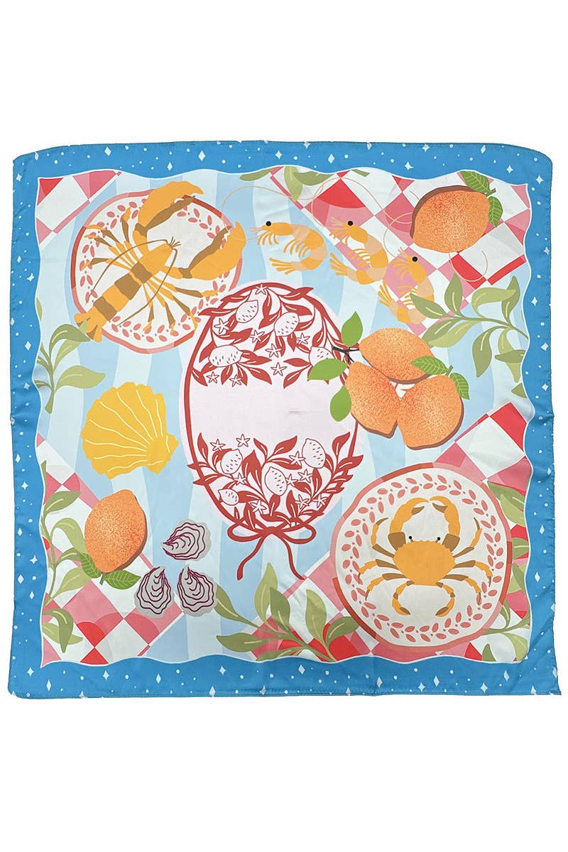 Citrus Print Square Scarf