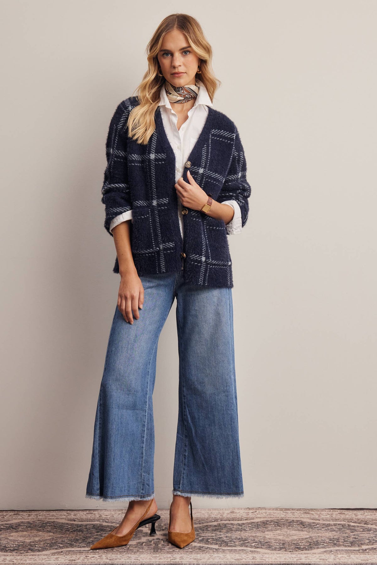 Amethyst Plaid Cardigan