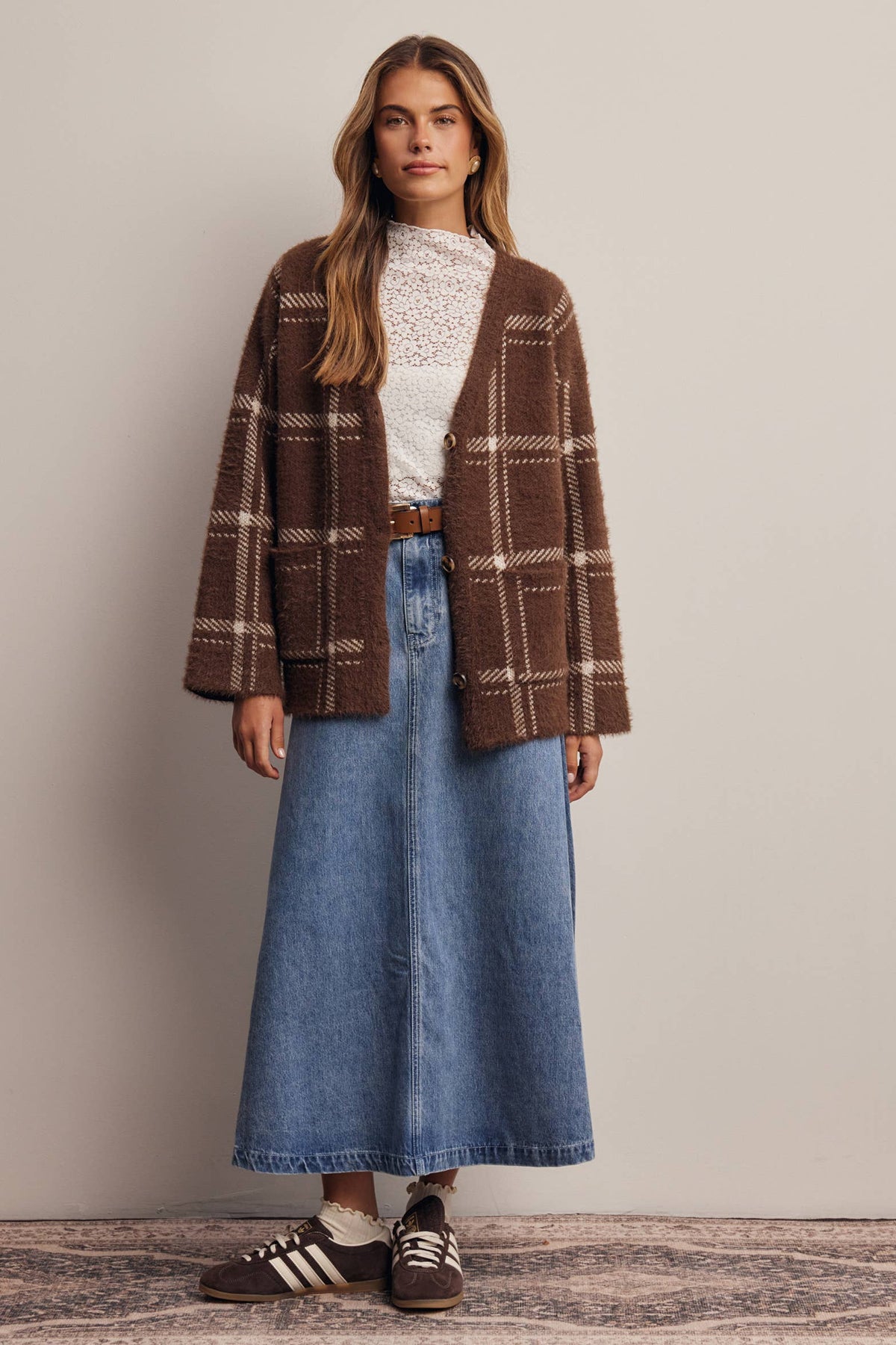Amethyst Plaid Cardigan