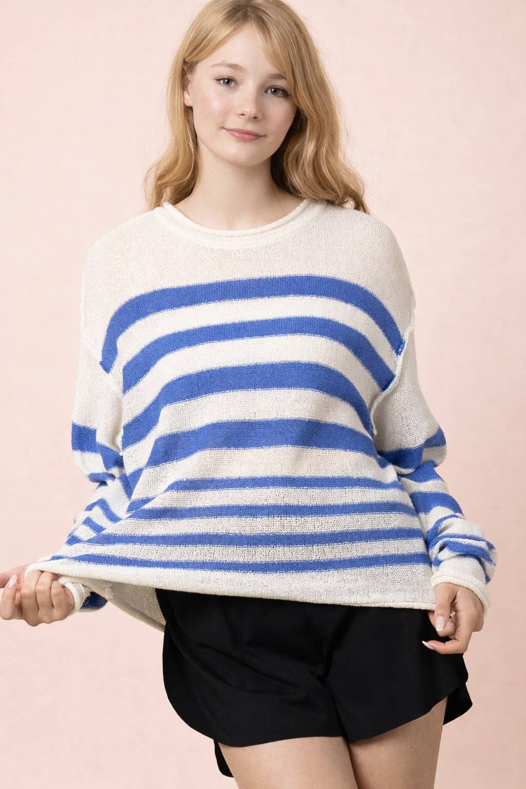 Stevie Striped Knit Summer Sweater Top